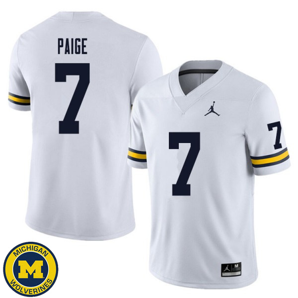 Men's Michigan Wolverines #7 Makari Paige White Alumni Jersey